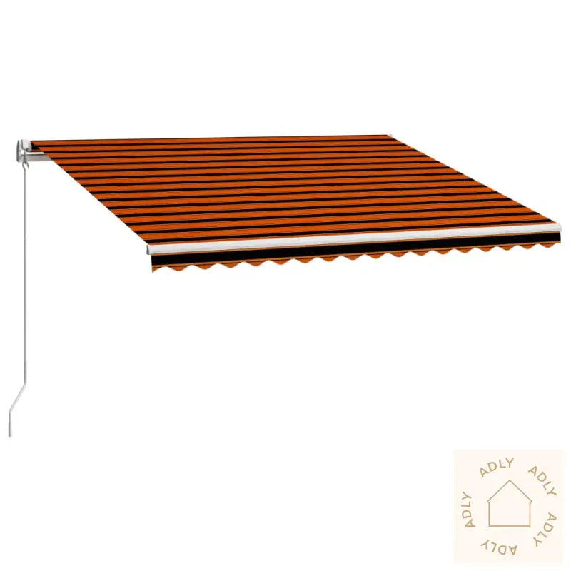 Manuell Uttrekkbar Markise 450X300 Cm Oransje Og Brun