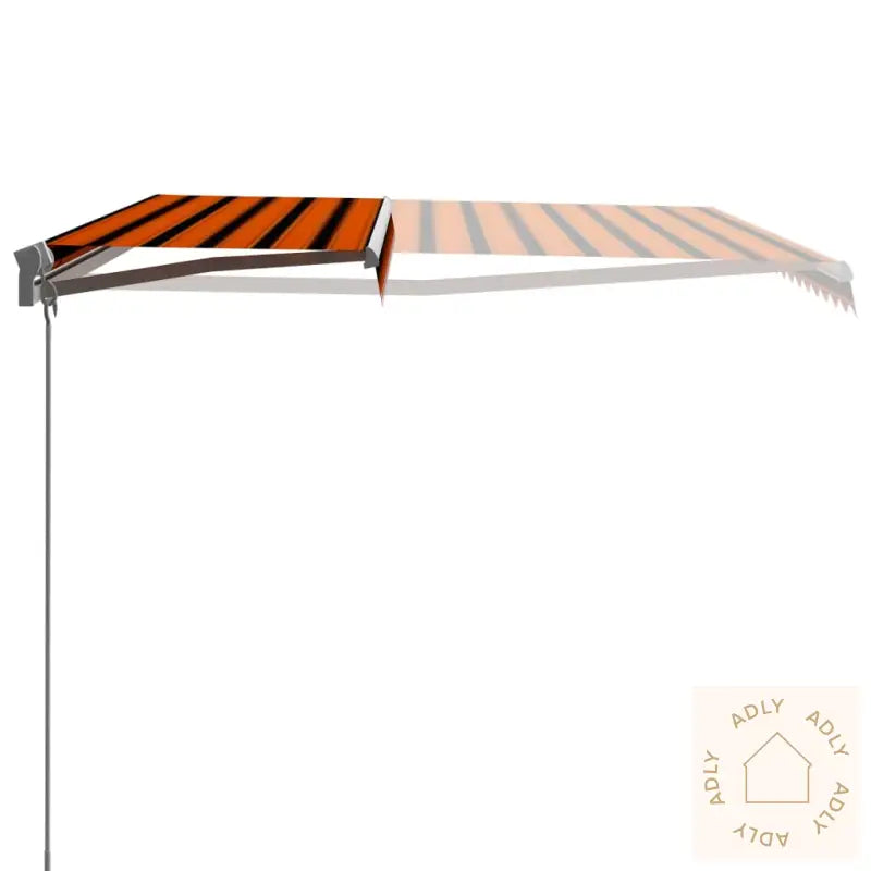 Manuell Uttrekkbar Markise 400X300 Cm Oransje Og Brun