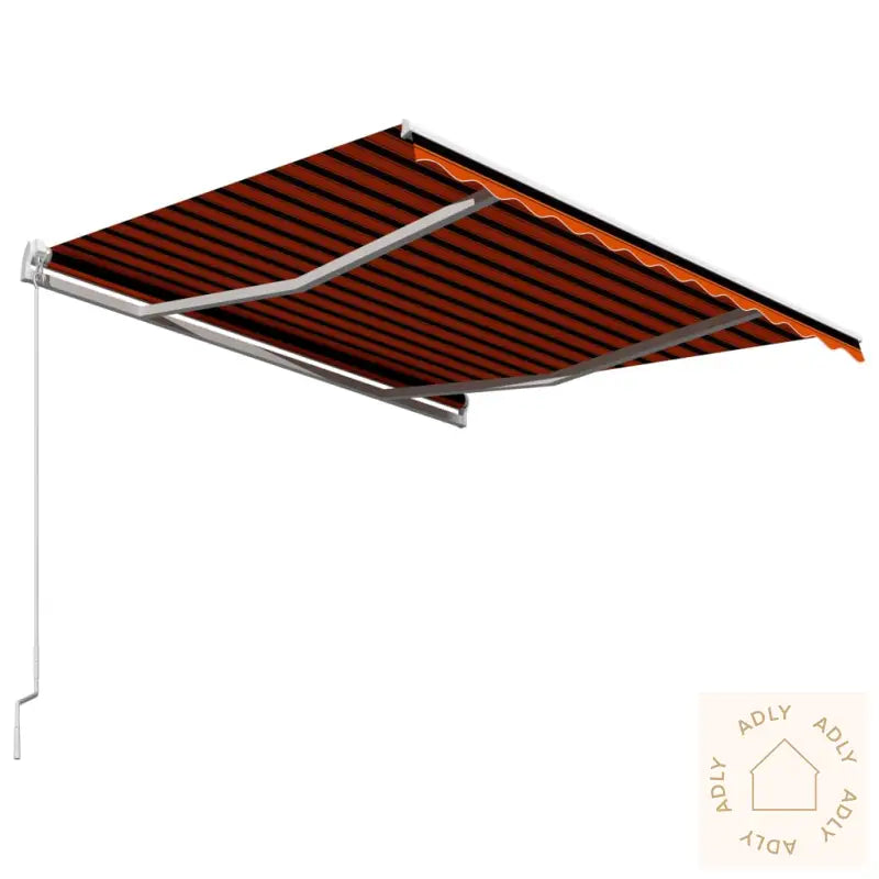 Manuell Uttrekkbar Markise 300X250 Cm Oransje Og Brun