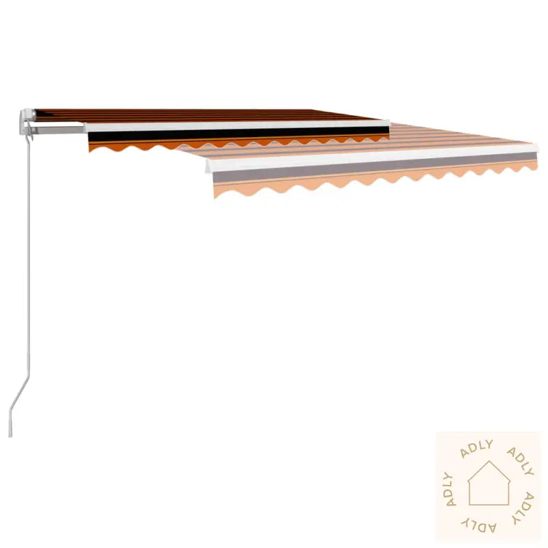 Manuell Uttrekkbar Markise 300X250 Cm Oransje Og Brun