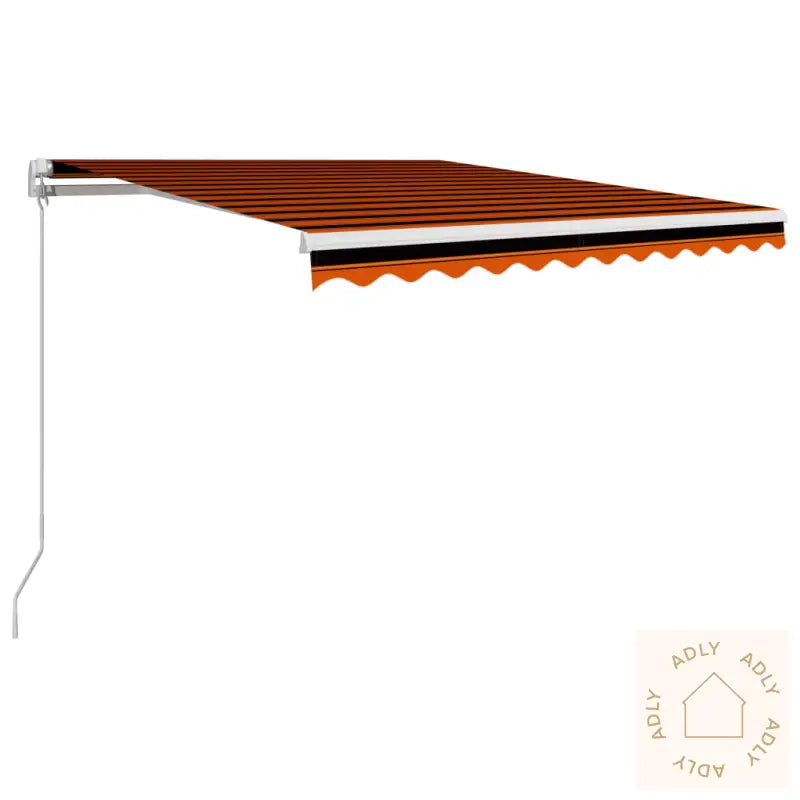 Manuell Uttrekkbar Markise 350X250 Cm Oransje Og Brun