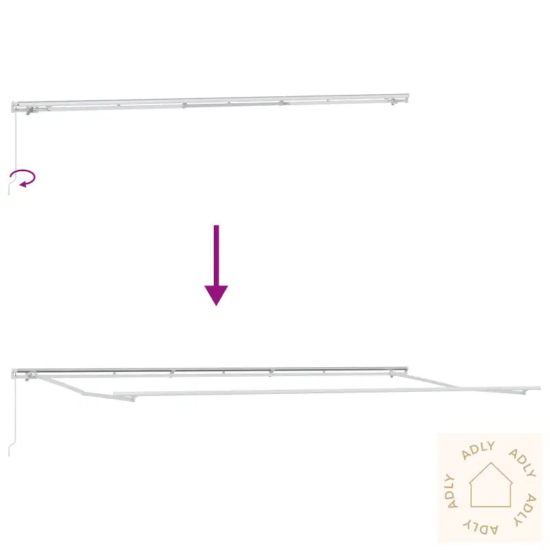 Manuell Uttrekkbar Markise Grønn Og Hvit 600X300 Cm