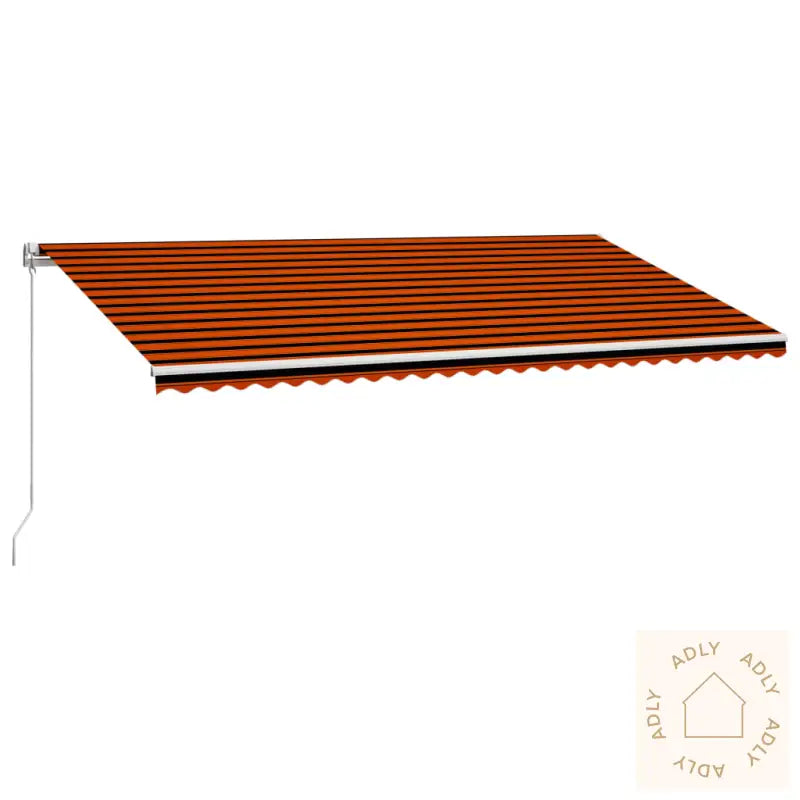 Manuell Uttrekkbar Markise 600X300 Cm Oransje Og Brun