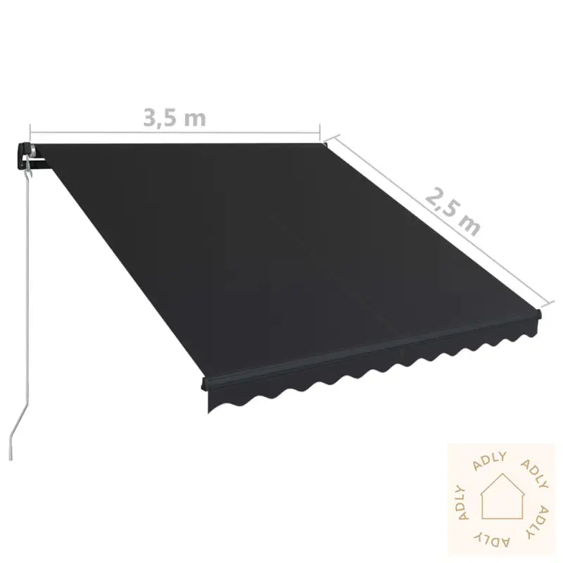Manuell Uttrekkbar Markise 350X250 Cm Antrasitt