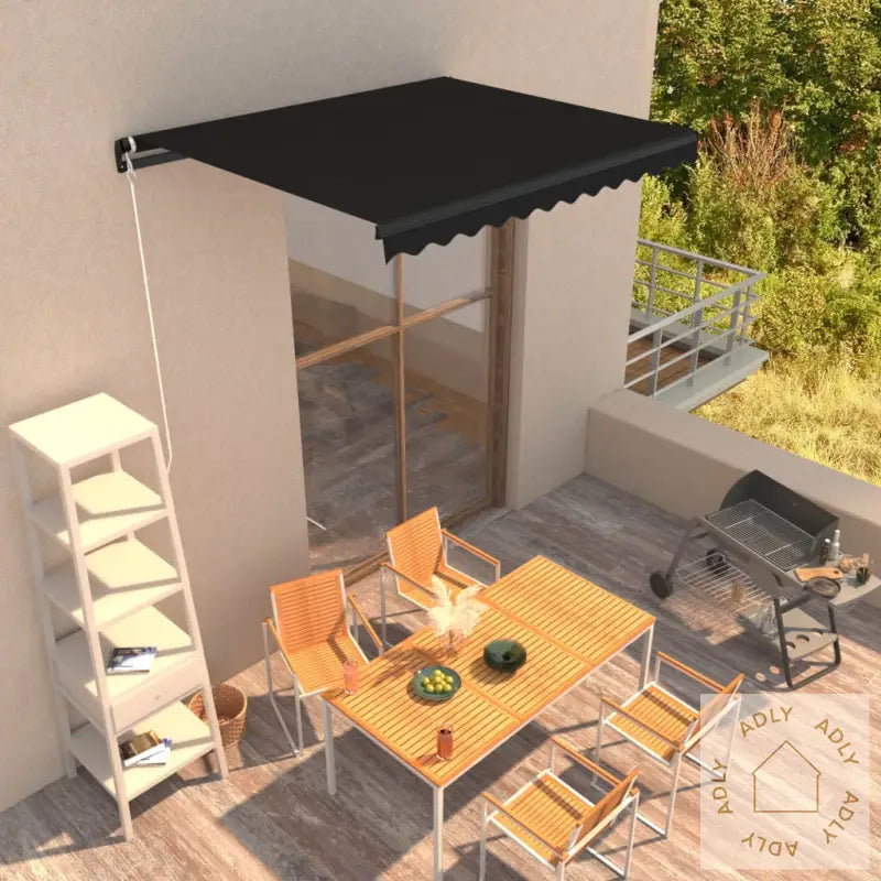 Manuell Uttrekkbar Markise 350X250 Cm Antrasitt