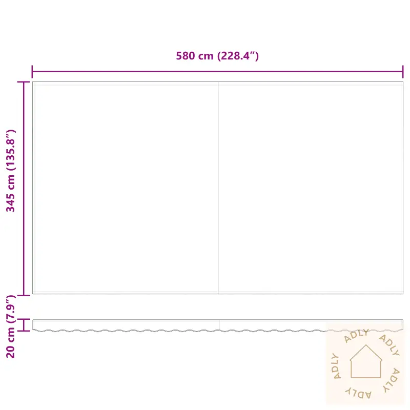 Markise Erstatningsstoff For 6X3.5 M Ramme Hvit