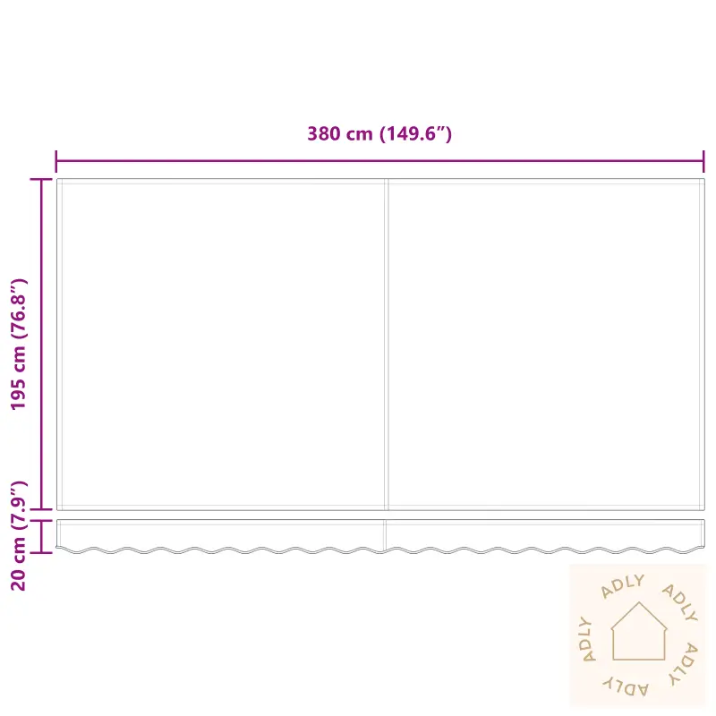 Markise Erstatningsstoff For 4X2 M Ramme Lysegrå