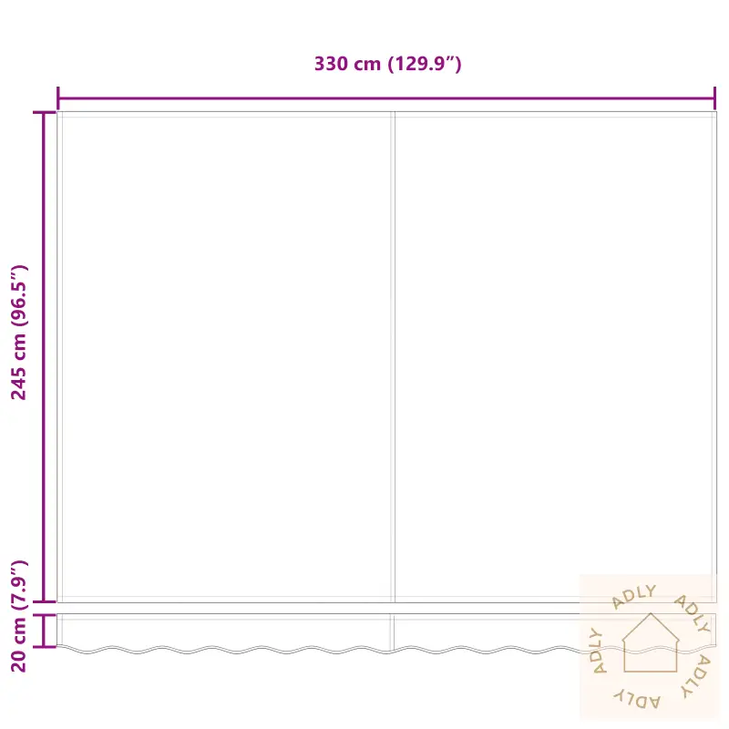 Markise Erstatningsstoff For 3.5X2.5 M Ramme Lysegrå