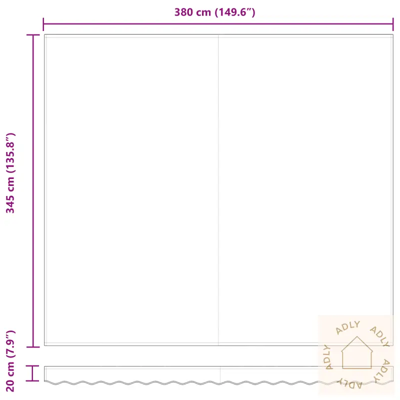 Markise Erstatningsstoff For 4X3.5 M Ramme Svart