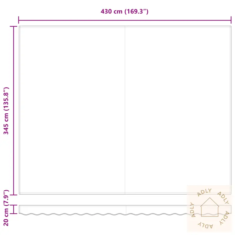 Markise Erstatningsstoff For 4.5X3.5 M Ramme Rød