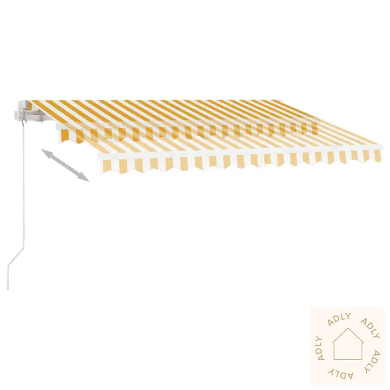 Frittstående Manuell Uttrekkbar Markise 300X250 Cm Gul Og Hvit