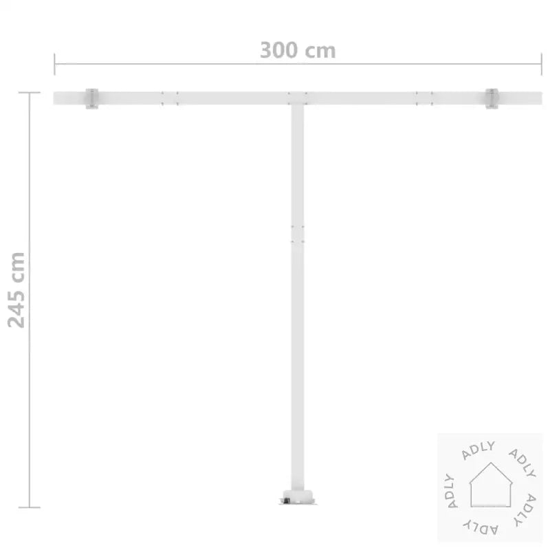 Frittstående Manuell Uttrekkbar Markise 300X250 Cm Gul Og Hvit