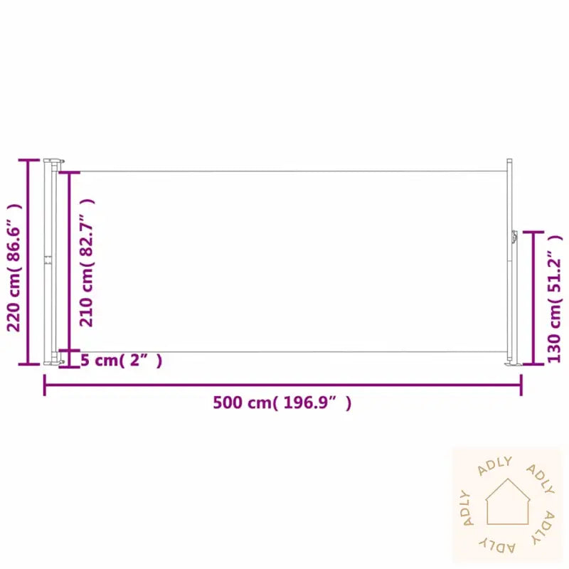 Uttrekkbar Sidemarkise 220X500 Cm Svart