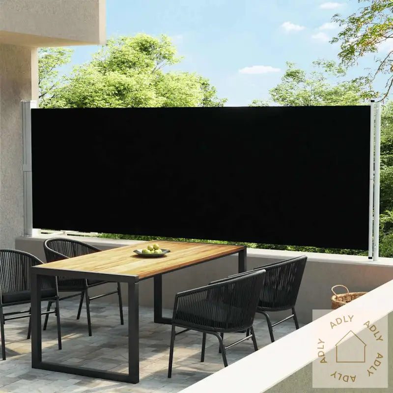 Uttrekkbar Sidemarkise 600X160 Cm Svart