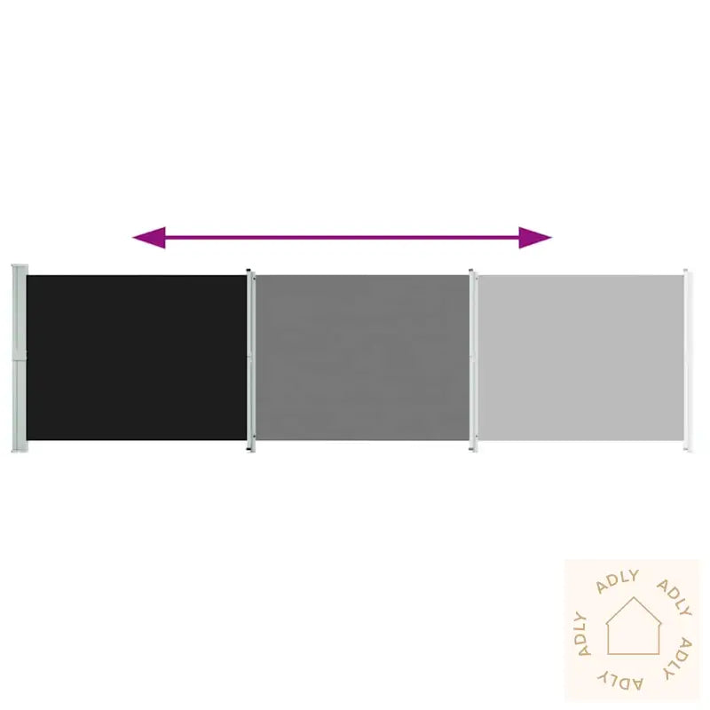 Uttrekkbar Sidemarkise 600X160 Cm Svart