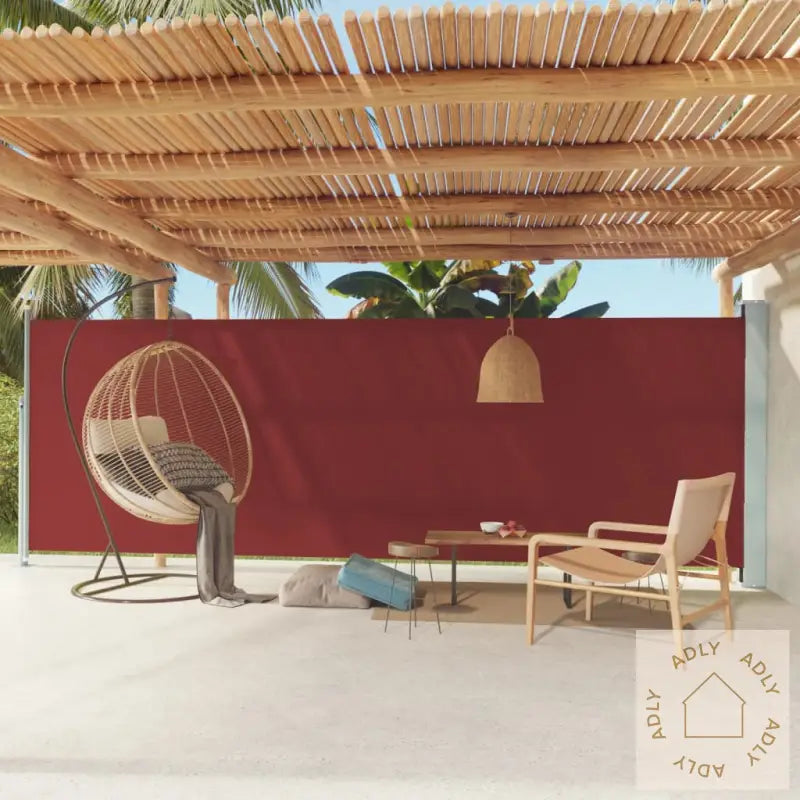 Uttrekkbar Sidemarkise 180X600 Cm Rød