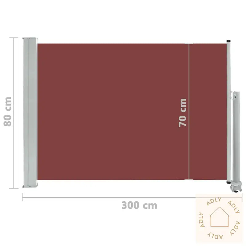 Uttrekkbar Sidemarkise 80X300 Cm Brun