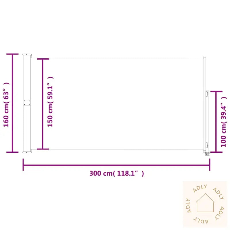 Uttrekkbar Sidemarkise 160X300 Cm Brun