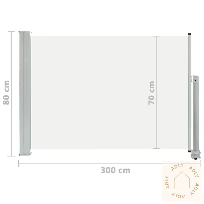 Uttrekkbar Sidemarkise 80X300 Cm Kremhvit