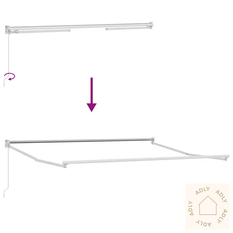 Manuell Uttrekkbar Markise Rød 350X250 Cm