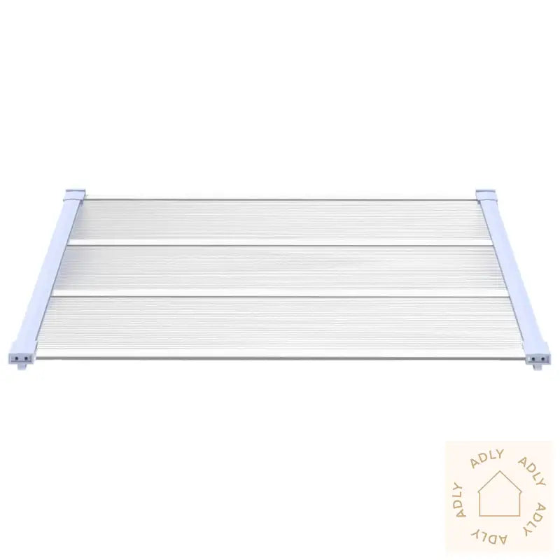 Skjermtak Grå Og Gjennomsiktig 122X90 Cm Polykarbonat