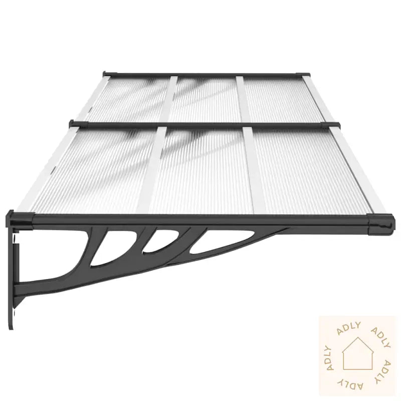Skjermtak Svart Og Gjennomsiktig 239X90 Cm Polykarbonat