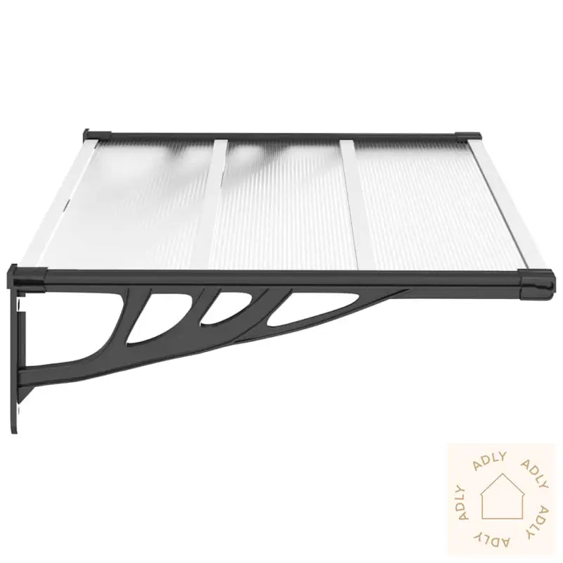 Skjermtak Svart Og Gjennomsiktig 122X90 Cm Polykarbonat