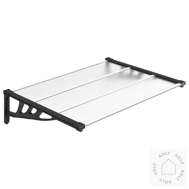 Skjermtak Svart Og Gjennomsiktig 122X90 Cm Polykarbonat