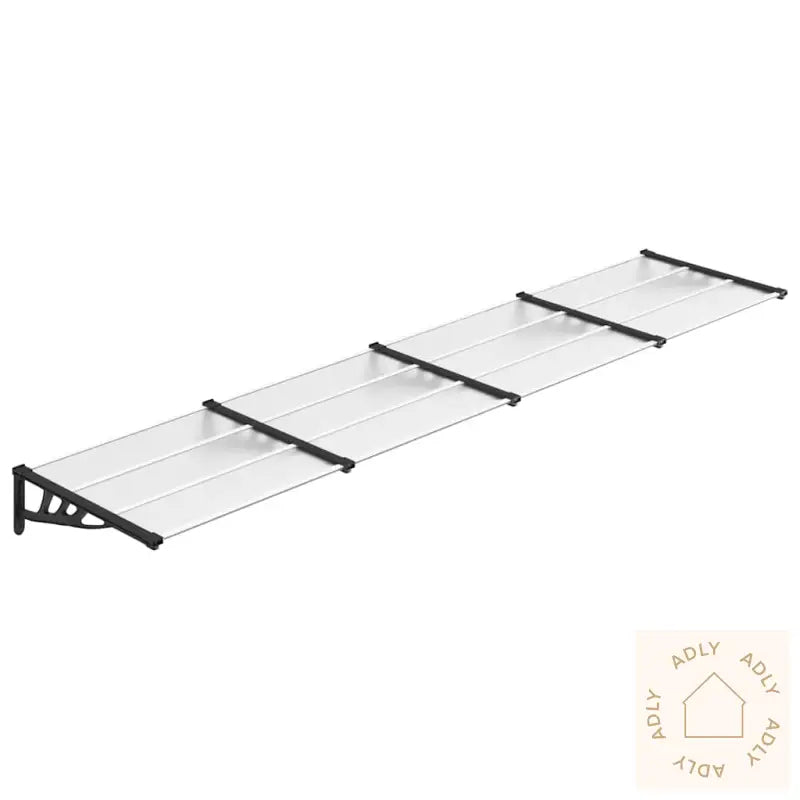 Skjermtak Svart Og Gjennomsiktig 396X90 Cm Polykarbonat