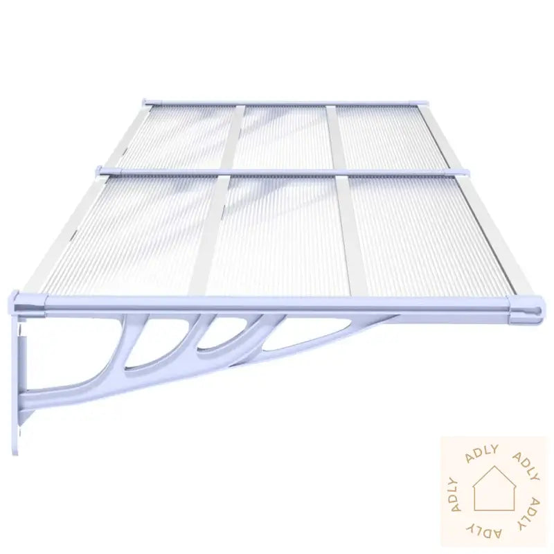 Skjermtak Grå Og Gjennomsiktig 239X90 Cm Polykarbonat