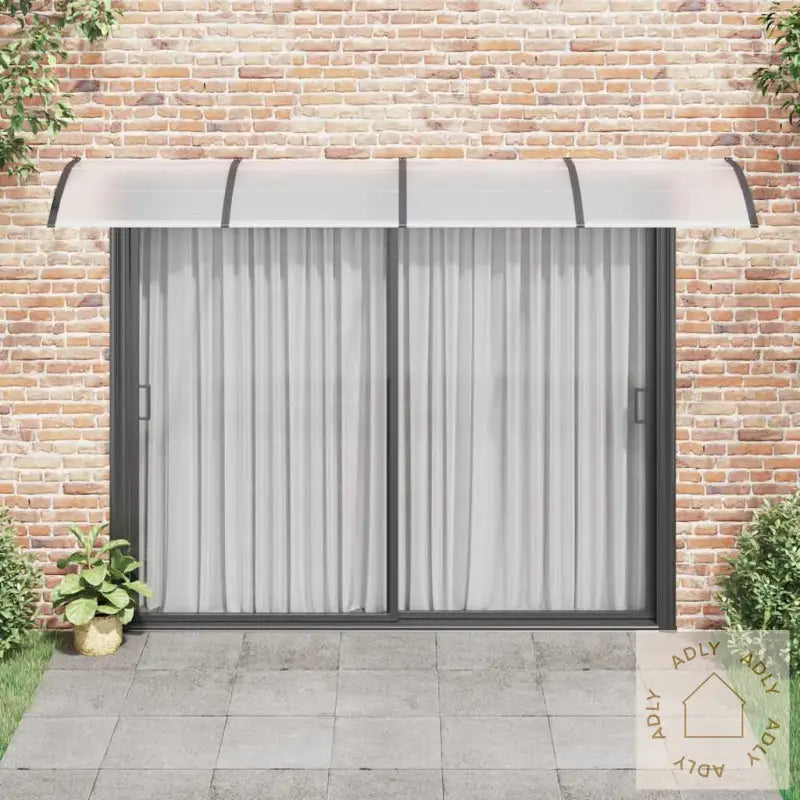 Skjermtak Svart 350X100 Cm Polykarbonat