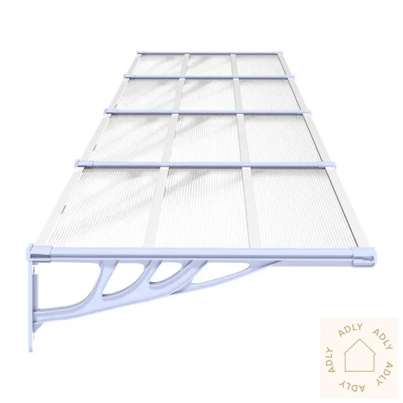 Skjermtak Grå Og Gjennomsiktig 396X90 Cm Polykarbonat