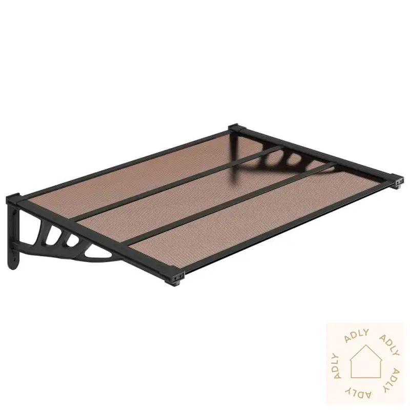 Skjermtak Svart 122X90 Cm Polykarbonat