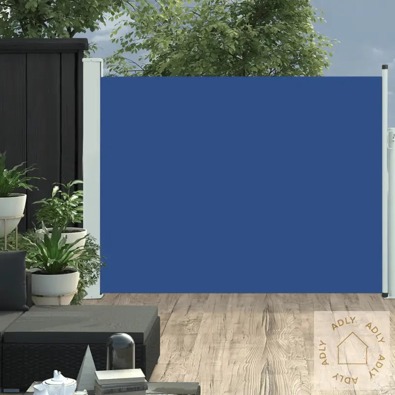 Uttrekkbar Sidemarkise 140X500 Cm Blå