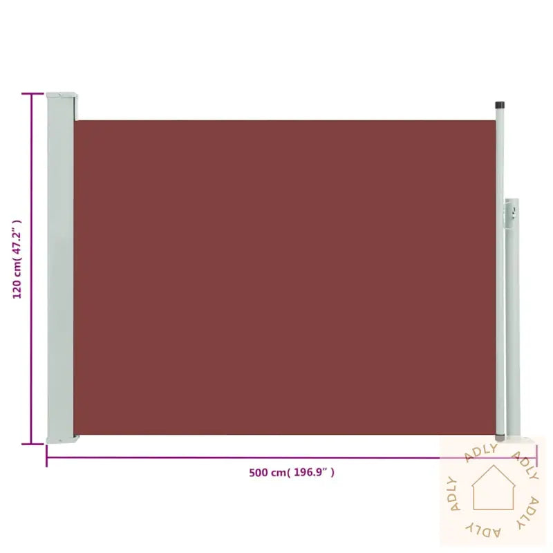 Uttrekkbar Sidemarkise 120X500 Cm Brun