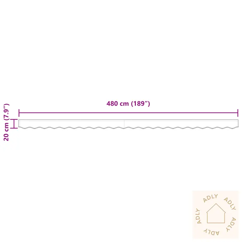 Markise Valance For 5 M Ramme Hvit 4.8X0.2 M