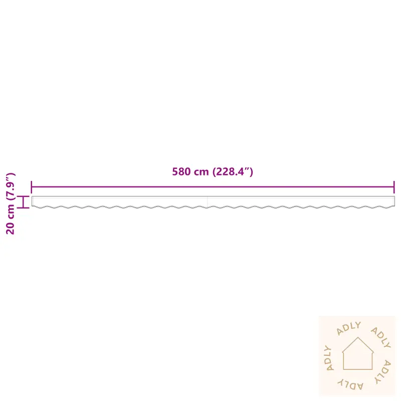 Markise Valance For 6 M Ramme Rød 5.8X0.2 M