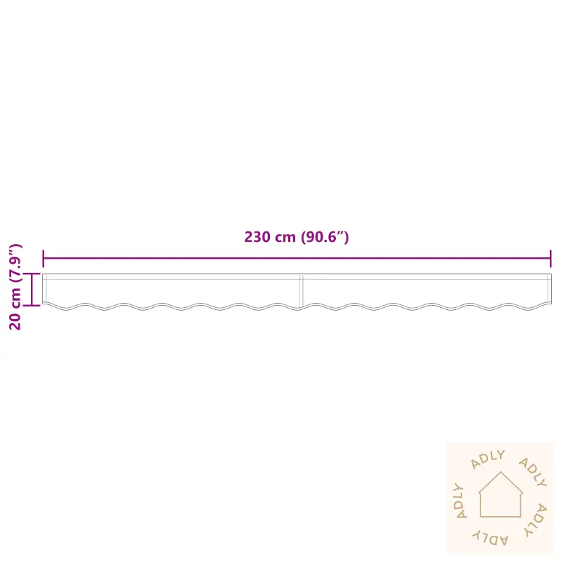Markise Valance For 2,5 M Ramme Gul Og Hvit 2,3X0,2 M
