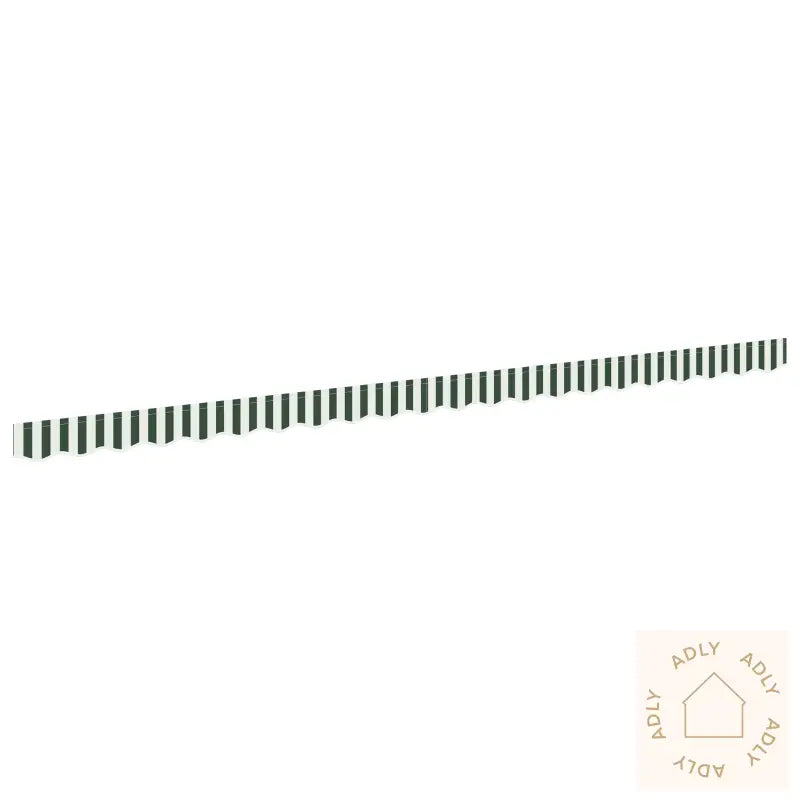 Markise Valance For 5 M Ramme Grønn Og Hvit 4.8X0.2 M