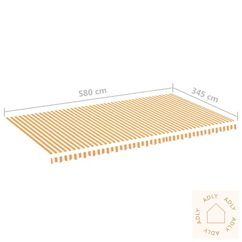 Erstatningsduk For Markise Gul Og Hvit 6X3,5 M