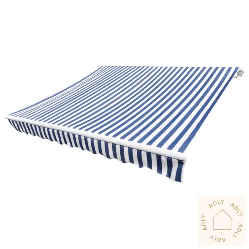 Markiseduk 350X250Cm Blå Og Hvit