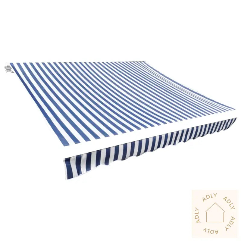 Markiseduk 350X250Cm Blå Og Hvit