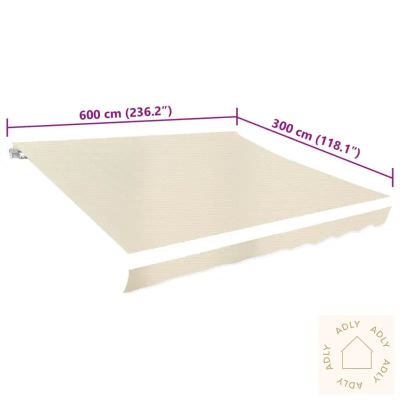 Markiseduk Kremhvit 6 X 3 M (Ramme Ikke Inkludert)