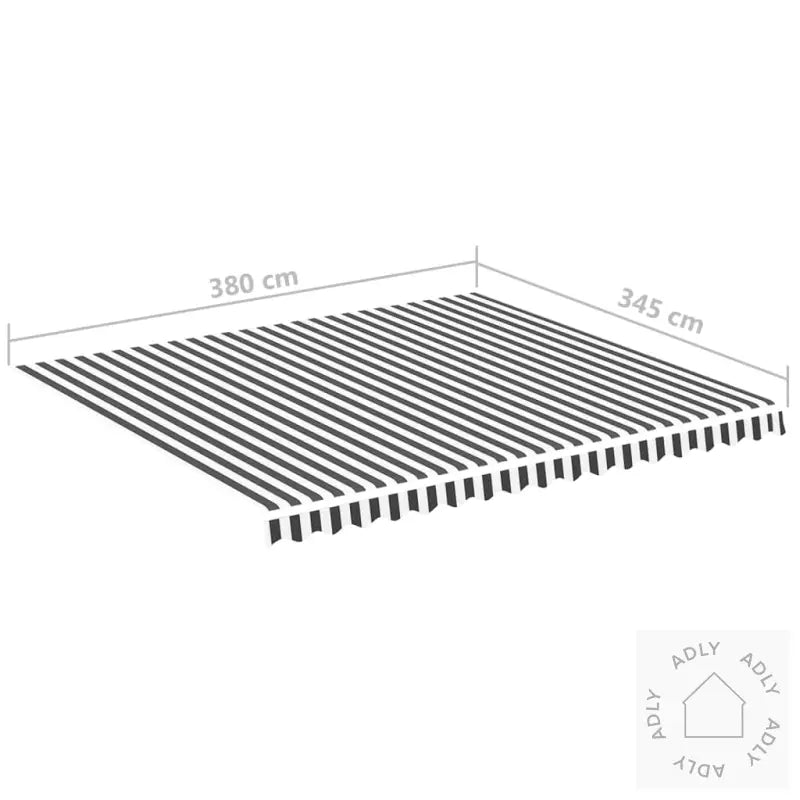 Erstatningsduk For Markise Antrasitt Og Hvit 4X3,5 M