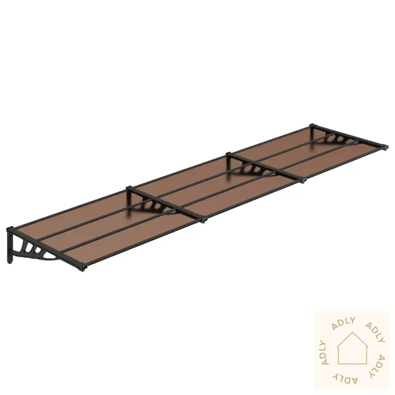 Skjermtak Svart 358,5X90 Cm Polykarbonat