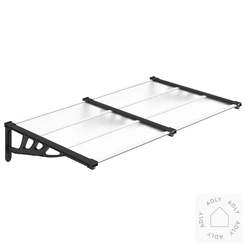 Skjermtak Svart Og Gjennomsiktig 152,5X90 Cm Polykarbonat