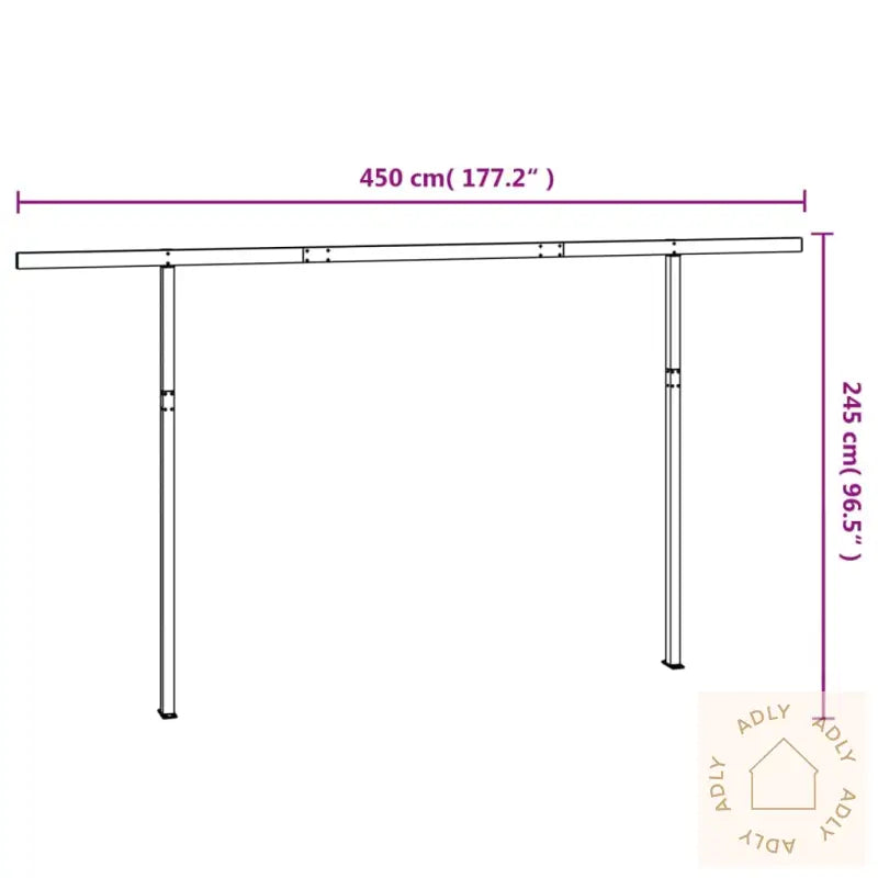 Markisestolpesett Hvit 450X245 Cm Jern