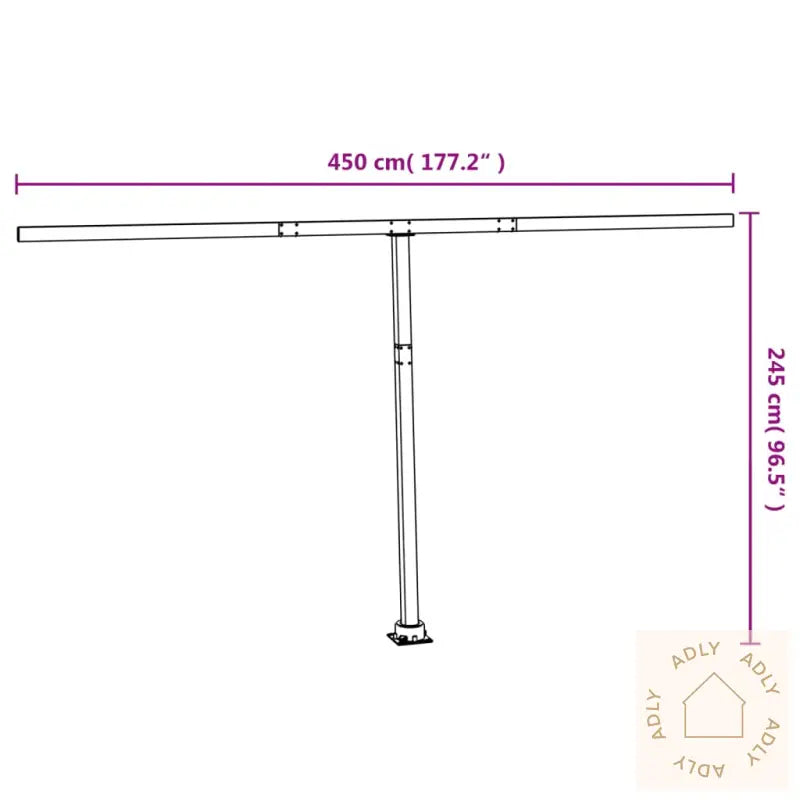 Markisestolpesett Hvit 450X245 Cm Jern