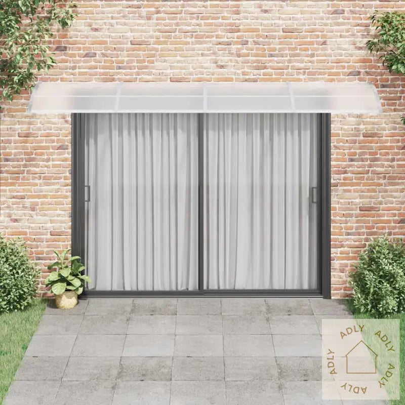 Skjermtak Grå Og Gjennomsiktig 400X75 Cm Polykarbonat