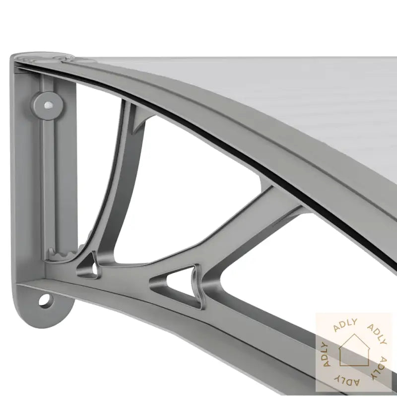 Skjermtak Grå Og Gjennomsiktig 400X75 Cm Polykarbonat